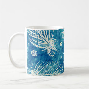 Hand Drawn Feathers: Seamless Pattern Coffee Mug
