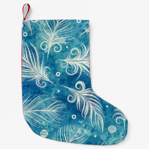 Hand Drawn Feathers: Seamless Pattern Small Christmas Stocking