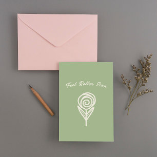 Hand drawn - Feel Better Soon Get Well  Thank You Card