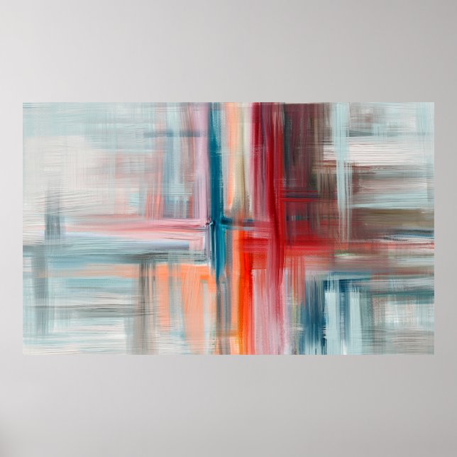 Hand drawn fine art painting. Oil on canvas, long  Poster (Front)