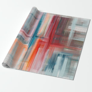 Hand drawn fine art painting. Oil on canvas, long  Wrapping Paper
