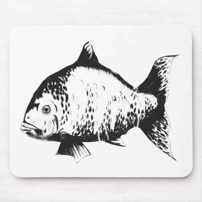 Hand drawn fish mouse pad (Front)