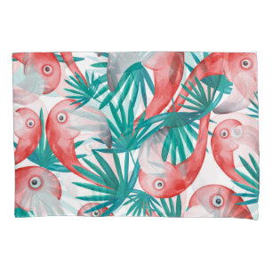 Hand-drawn flamingo: watercolor seamless pattern. pillowcase