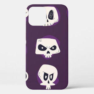 Hand drawn flat dia de muertos skulls collection s iPhone 12 case