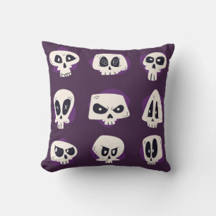 Hand drawn flat dia de muertos skulls collection s cushion