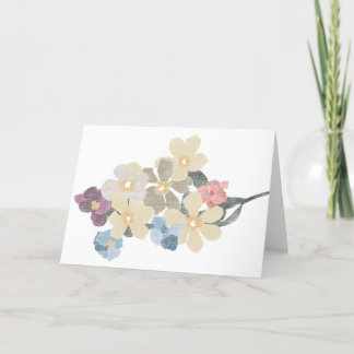 Hand Drawn Floral Blank Greeting Card