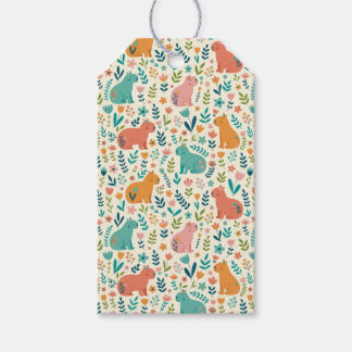 Hand Drawn Floral Capybara Gift Tags