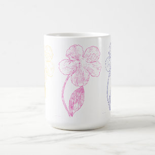 Hand-Drawn Floral Design Mug