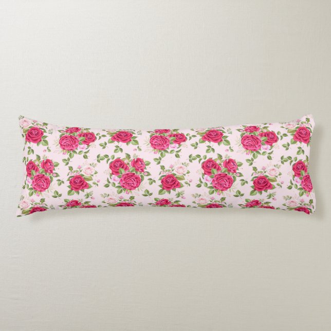 Hand Drawn Floral Leaves Seamless Pattern Body Cushion (Front)