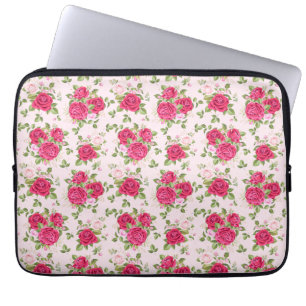 Hand Drawn Floral Leaves Seamless Pattern Laptop Sleeve