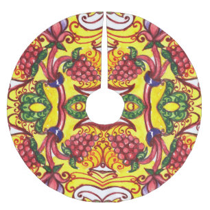 Hand Drawn: Floral Ornamental Elegance. Brushed Polyester Tree Skirt