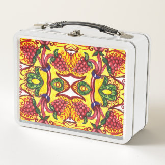 Hand Drawn: Floral Ornamental Elegance. Metal Lunch Box