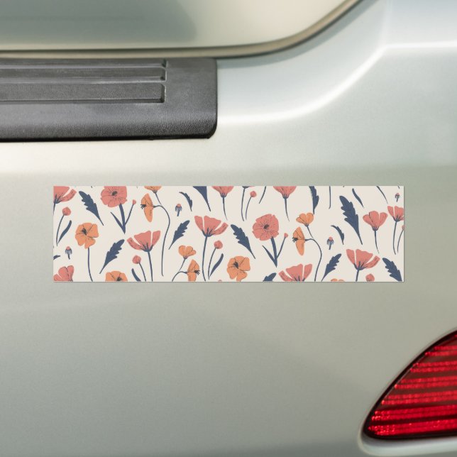 Hand drawn floral pattern bumper sticker (On Car)
