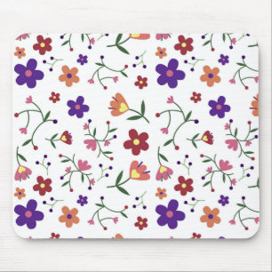 Hand-Drawn Floral Pattern Mouse Pad