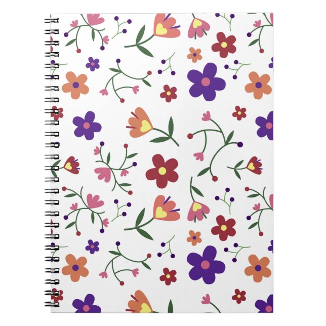 Hand-Drawn Floral Pattern Notebook (Front)