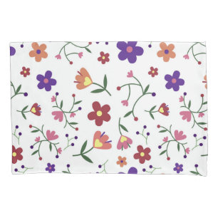 Hand-Drawn Floral Pattern Pillowcase