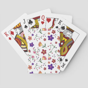Hand-Drawn Floral Pattern Playing Cards