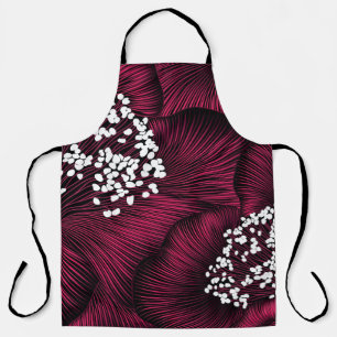 Hand drawn floral pattern with camelia flowers apron