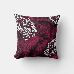 Hand drawn floral pattern with camelia flowers cushion