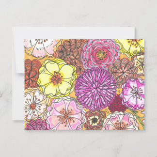 Hand-drawn Floral Postal Greeting Card