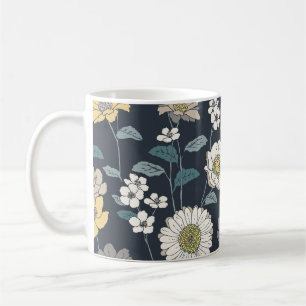 Hand-drawn floral, seamless artistic pattern. coffee mug