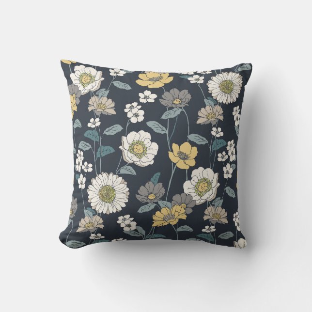 Hand-drawn floral, seamless artistic pattern. cushion (Front)