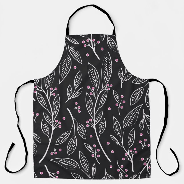 Hand Drawn Floral: Seamless Design Apron (Front)