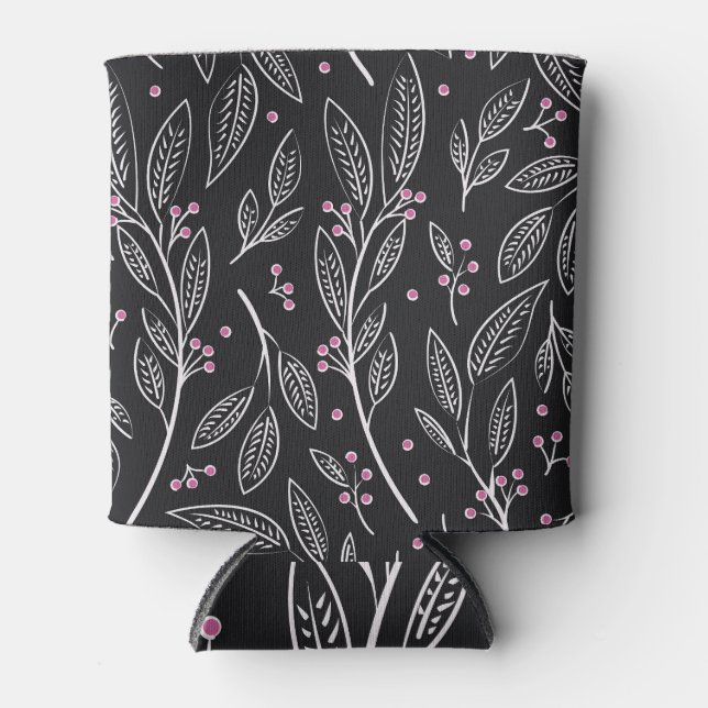 Hand Drawn Floral: Seamless Design Can Cooler (Front)