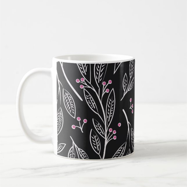 Hand Drawn Floral: Seamless Design Coffee Mug (Left)