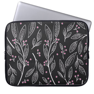 Hand Drawn Floral: Seamless Design Laptop Sleeve