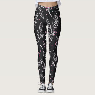 Hand Drawn Floral: Seamless Design Leggings