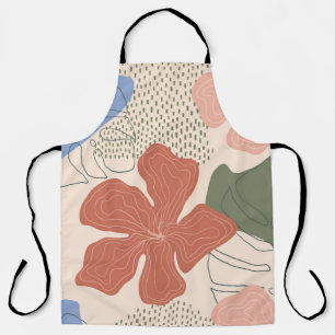 Hand drawn floral seamless pattern,creative collag apron