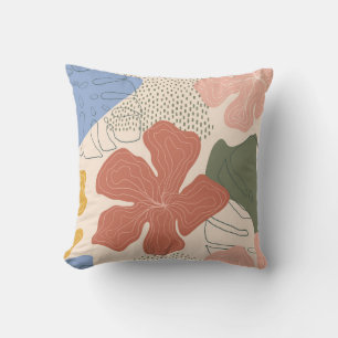 Hand drawn floral seamless pattern,creative collag cushion
