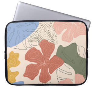 Hand drawn floral seamless pattern,creative collag laptop sleeve