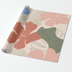 Hand drawn floral seamless pattern,creative collag wrapping paper