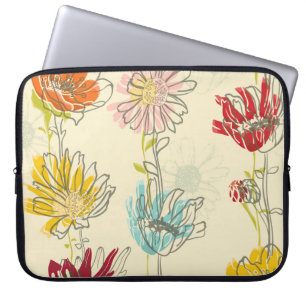 Hand-Drawn Floral Seamless Pattern Laptop Sleeve
