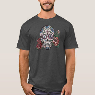 Hand-drawn Floral Skull Dia de los Muertos   Shirt