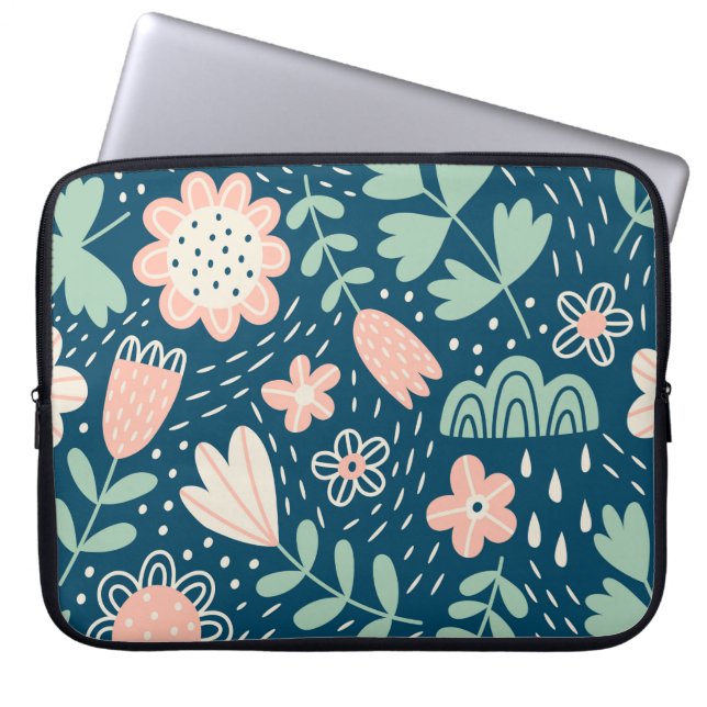 Hand drawn floral stilish fabric. Seamles pattern  Laptop Sleeve (Front)