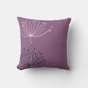 Hand-Drawn Floral Throw Pillow with Botanical Art