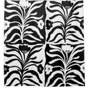 Hand Drawn Floral: Vintage Abstract Shower Curtain