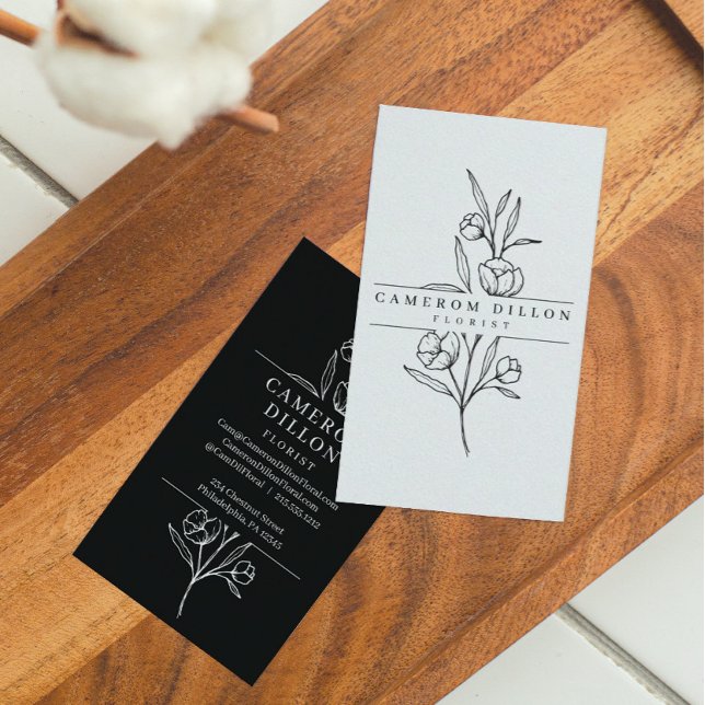 Hand Drawn Florist Botanical Business Card (Creator Uploaded)