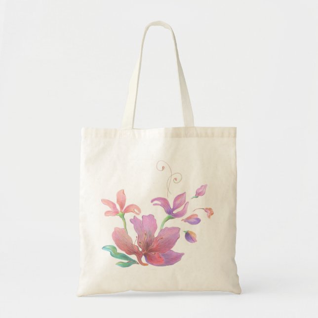 Hand-Drawn Flower Bag (Front)