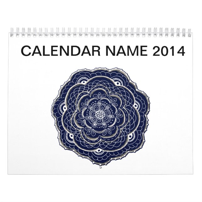 Hand Drawn Flower Doily Design Calendar (Cover)