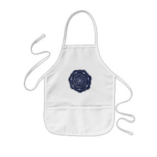 Hand Drawn Flower Doily Design Kids Apron
