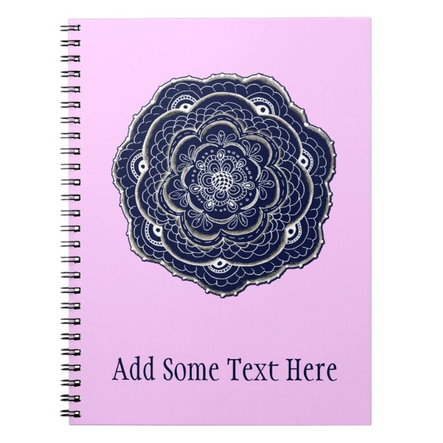 Hand Drawn Flower Doily Design Notebook (Front)