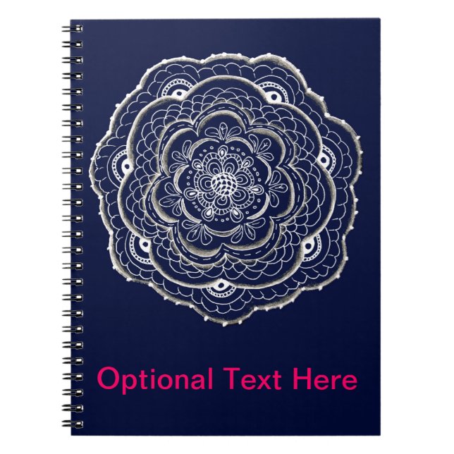 Hand Drawn Flower Doily Design Notebook (Front)