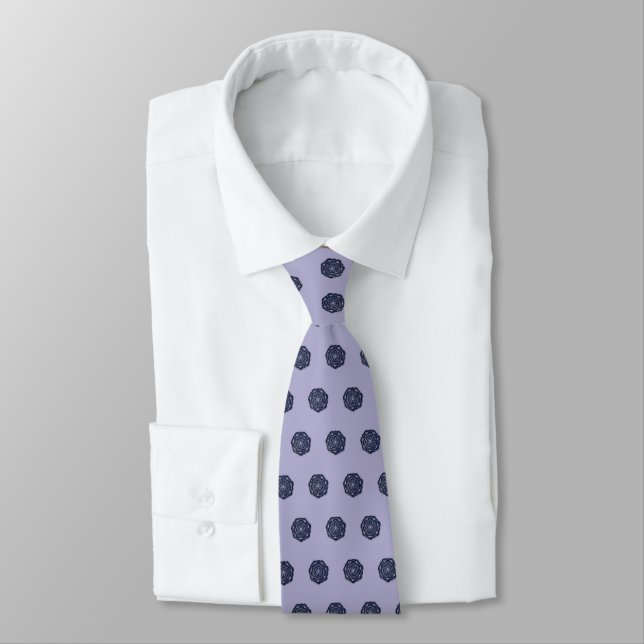 Hand Drawn Flower Doily Design Tie (Tied)