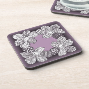 Hand Drawn Flower Lei Choose Any Colour Coaster