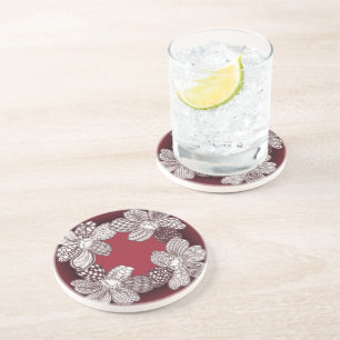 Hand Drawn Flower Lei Choose Any Colour Coaster