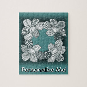Hand Drawn Flower Lei Choose Any Colour Jigsaw Puzzle